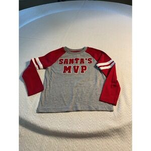 Tommy Bahama Boys Christmas Shirt Santa's MVP Long Sleeve‎ Raglan Tee XS(4)